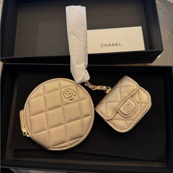 Chanel Gold Quilted Mini Bag Set - Picture 1 of 17